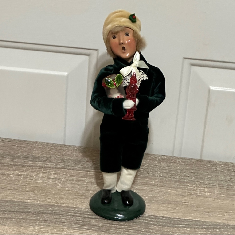 Byers Choice 2004 Victorian‎ Blonde Boy with Candy. SIGNED